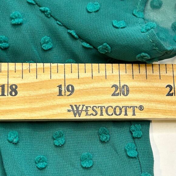 J.Crew green short sleeve blouse with inner removable tank ruffle collar size S - Picture 12 of 14